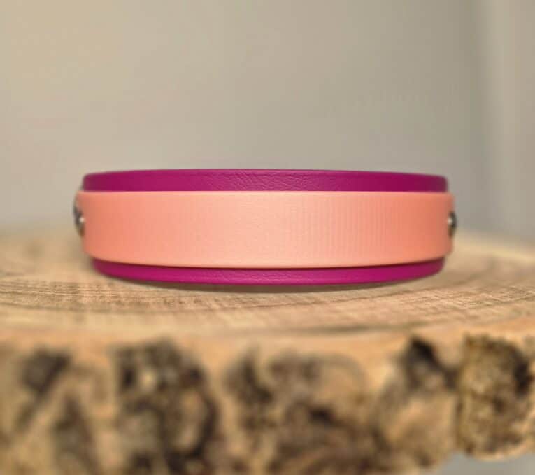 Magenta and sunset bronze hound collar