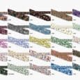 Vibrant collection of printed Biothane dog collars in diverse floral and patterned designs, showcasing customisable options for every style.