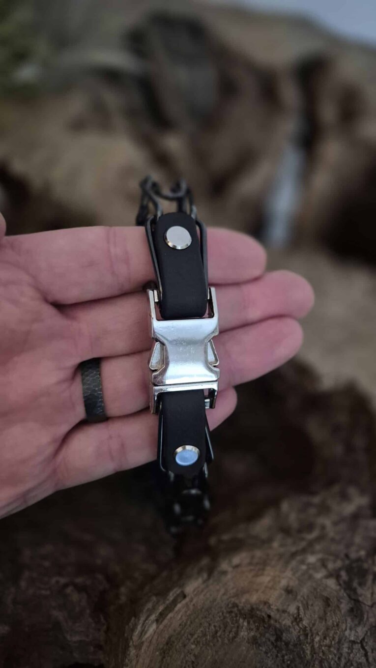 biothane quick release buckle with black BioThane straps for handmade dog collars